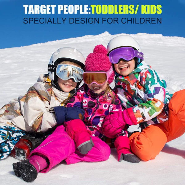 Findway Ski Goggles Lunettes Otg Anti-buée Hiver avec 100% Uv Protection  Lens pour (8-14) Jeunes Junior Filles Garçons Neige Snowboard