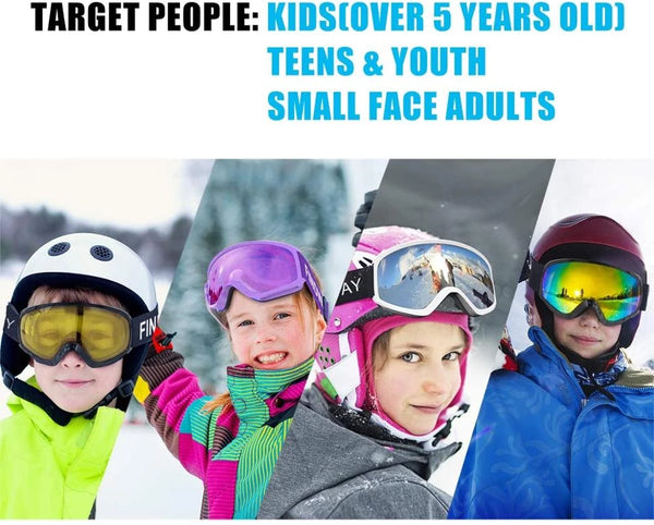 findway Gafas de esquí para niños, gafas de snowboard para niños y niñas de  3 a 14 años