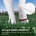 Findway Scrunch Football Soccer Socks, 2 Pairs Compression Ultra Long Soccer Socks Non-Slip Sports Athletic Socks for Men & Boy