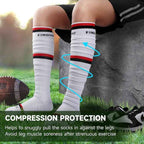 Findway Scrunch Football Soccer Socks, 2 Pairs Compression Ultra Long Soccer Socks Non-Slip Sports Athletic Socks for Men & Boy