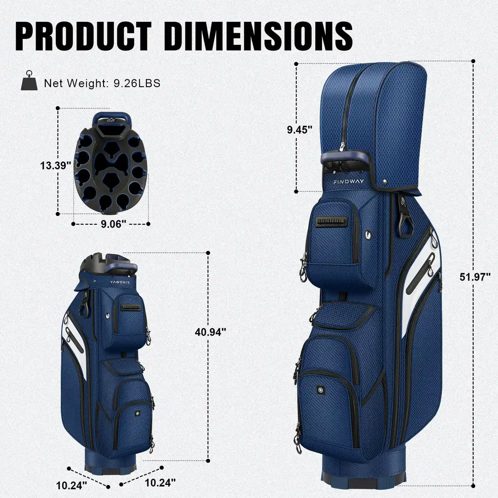 Findway 15‑Way Dividers Golf Cart Bag