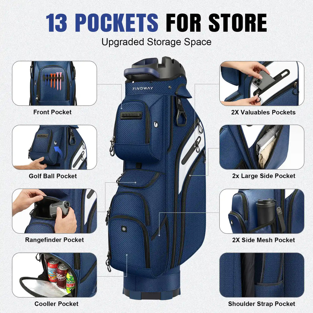 Findway 15‑Way Dividers Golf Cart Bag