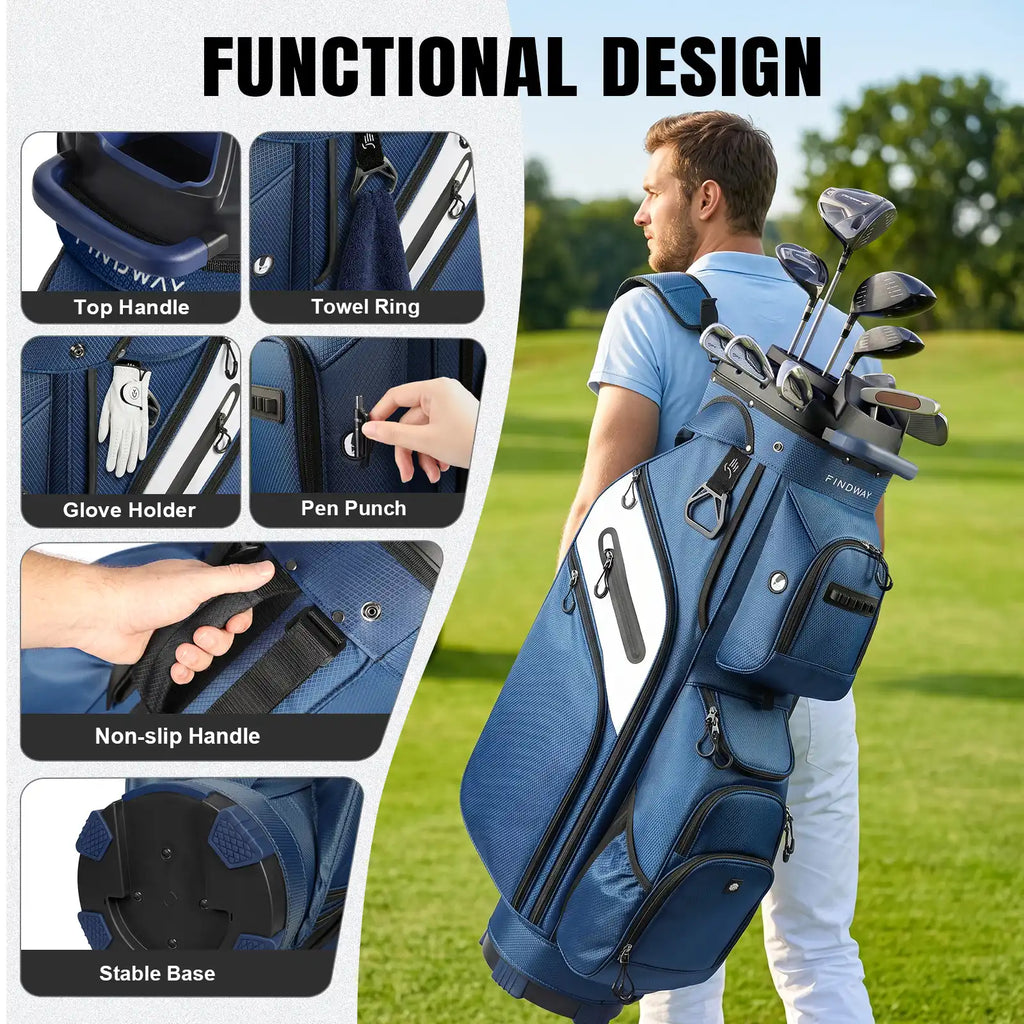 Findway 15‑Way Dividers Golf Cart Bag