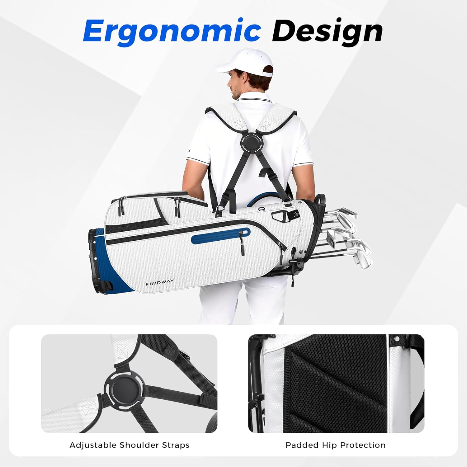 findway 5 way golf stand bag with ergonomic design for carry