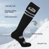 Findway Ski Socks, 2/3 Pairs Over the Calf Snowboaring Socks Non-Slip Cuff
