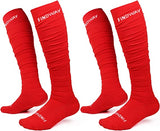 Findway Scrunch Football Socks   2 Pairs Extra Long Padded Soccer Socks